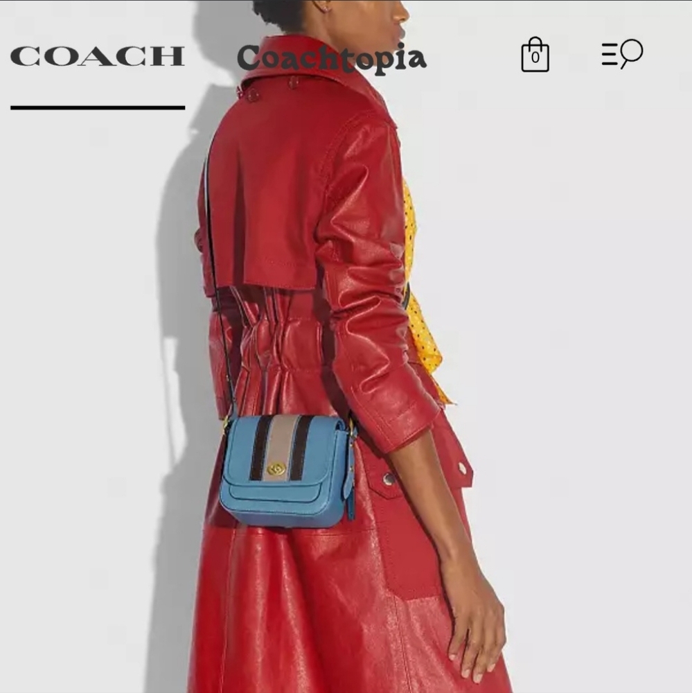 Coach Varsity Stripe Rambler crossbody purse. - Picture 6 of 16